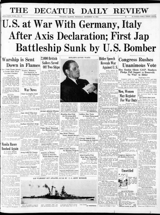 The Decatur Daily Review, 11 Dec 1941, Thu, Page 1